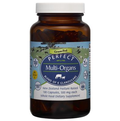 Perfect Supplements - Perfect Multi-Organs - 180 Capsules - A Blend of 6 Synergistic Glandulars - 100 Freeze Dried Hormone Free - New Zealand Pasture Raised