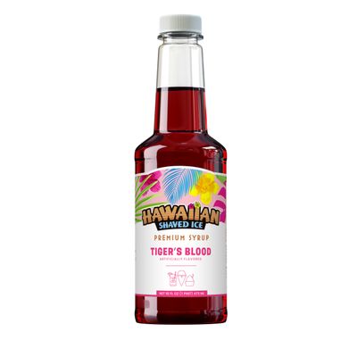 Hawaiian Shaved Ice Syrup Pint, Tiger&#39;s Blood Flavor, Great For Slushies, Italian Soda, Popsicles, No Refrigeration Needed, Contains No Nuts, Soy, Wheat, Dairy, Starch, Flour, or Egg Products