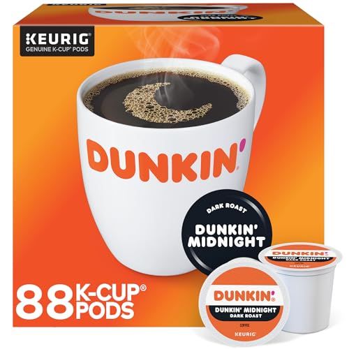 Dunkin&#39; Donuts Single-Serve Coffee K-Cup Pods, Dark Roast, Case Of 88 K-Cup Pods