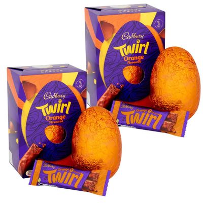 Credo Gifts Easter Egg Bundle With Twirl Orange Large Easter Egg 198g (2 Pack)
