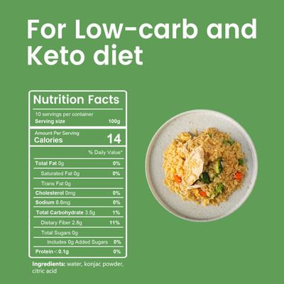 Hethstia Konjac Rice, 10 Packs Shirataki Rice, Vegan, Low Calorie Food, Gluten Free, Fat Free, Keto Friendly, Low Carbs, Holiday Gifts, Healthy Diet (Oat Flavor, 56.5 oz)