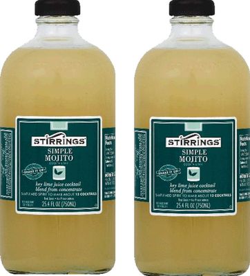Stirrings Simple Mojito Non-Alcoholic Cocktail Mix, TWO 25.4 fl. oz. (750ml) Bottles