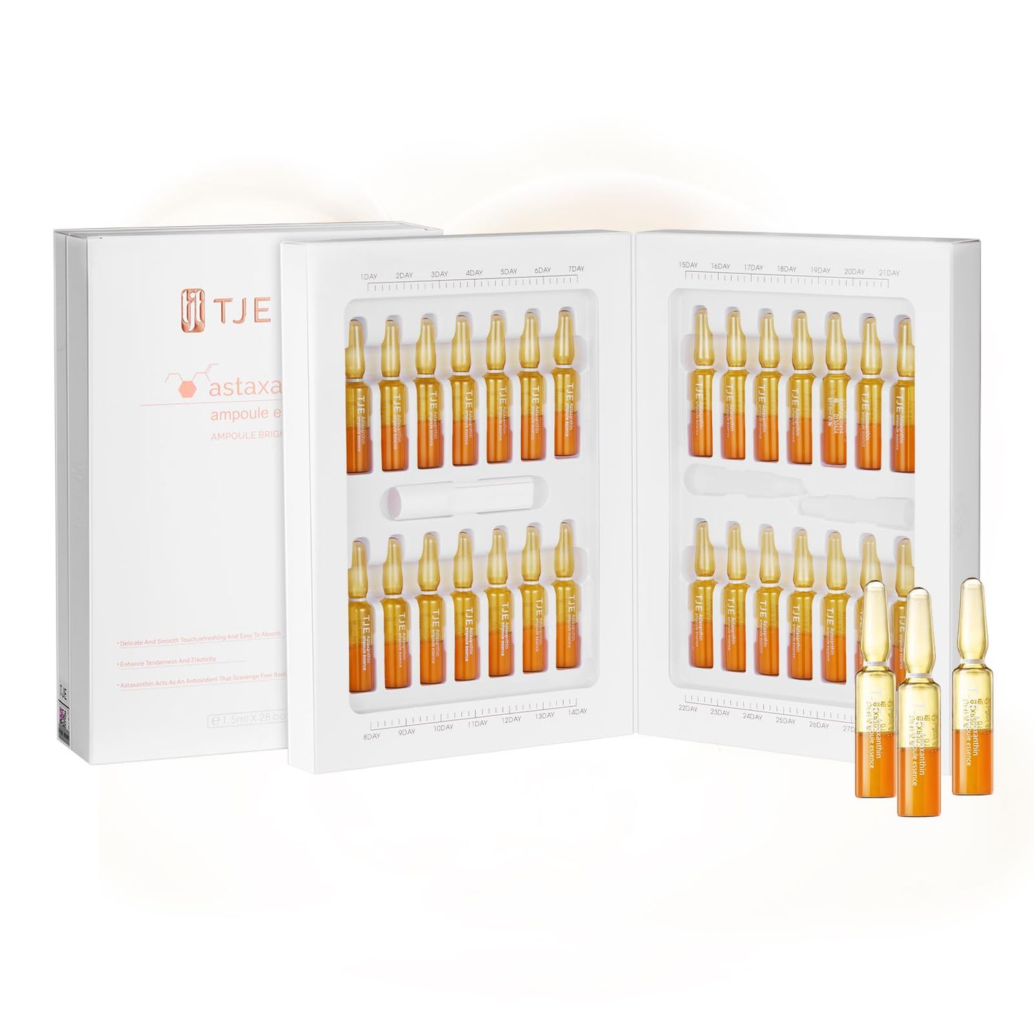 TJE Astaxanthin Serum for Face - Retinol Face Serum for Women, Anti-Aging for Firmness Fine Lines, Hydrating Moisturizing for Dry Skin, Glow Boosting, Pore Minimizing, 0.05 fl oz 28pcs