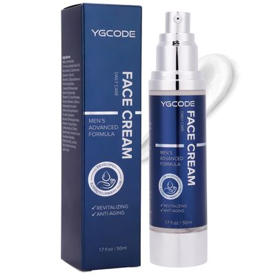 YGCODE 6 in 1 Mens Face Moisturizer: Face Cream for Men - Eye Bags Treatment Face Lotion, Mens Anti Aging Face Cream, After Shave Lotion for Men 50ml