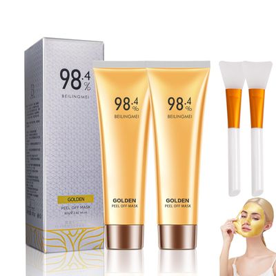 aidice Gold Foil Peel Off Mask,98.4 Gold Peel Off Mask, Anti-Wrinkle Anti-Aging Gold Face Mask for Moisturizing Removes Blackheads, Reduces Fine Lines And Cleans Pores 2PC