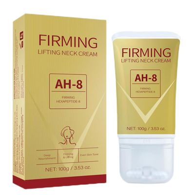 AH8 Firming Neck Cream with 360 Roller, Advanced Neck Tightening Lifting Cream for Wrinkles Sagging Skin, Hydrating Neck Chest Cream with Acetyl Hexapeptide-8 and Ceramide NP (1)