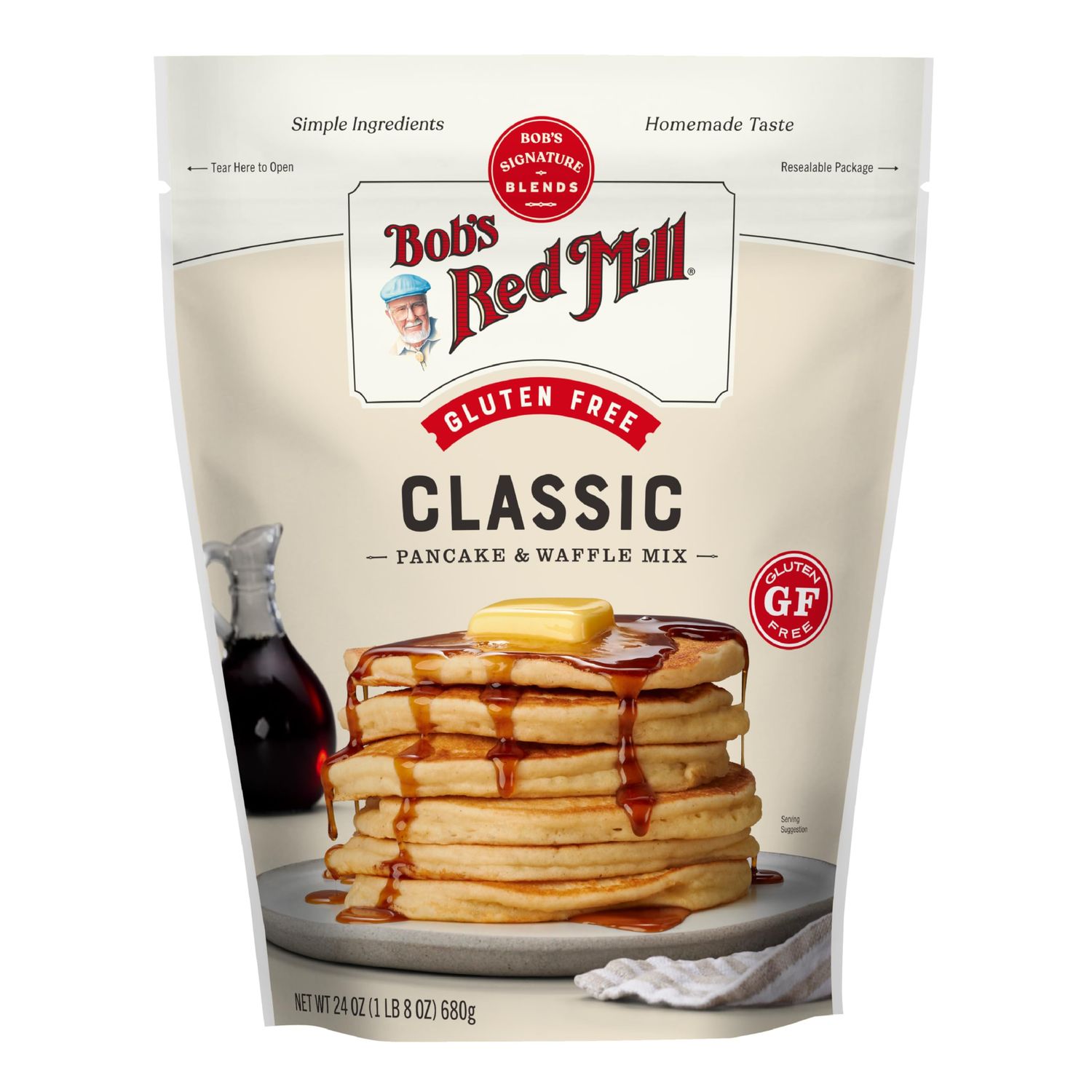 Bob s Red Mill Gluten Free Pancake Waffle Mix, 1.5 Pound (Pack of 1) - Whole Grain, Makes 34 Pancakes per Bag, Packaging May Vary