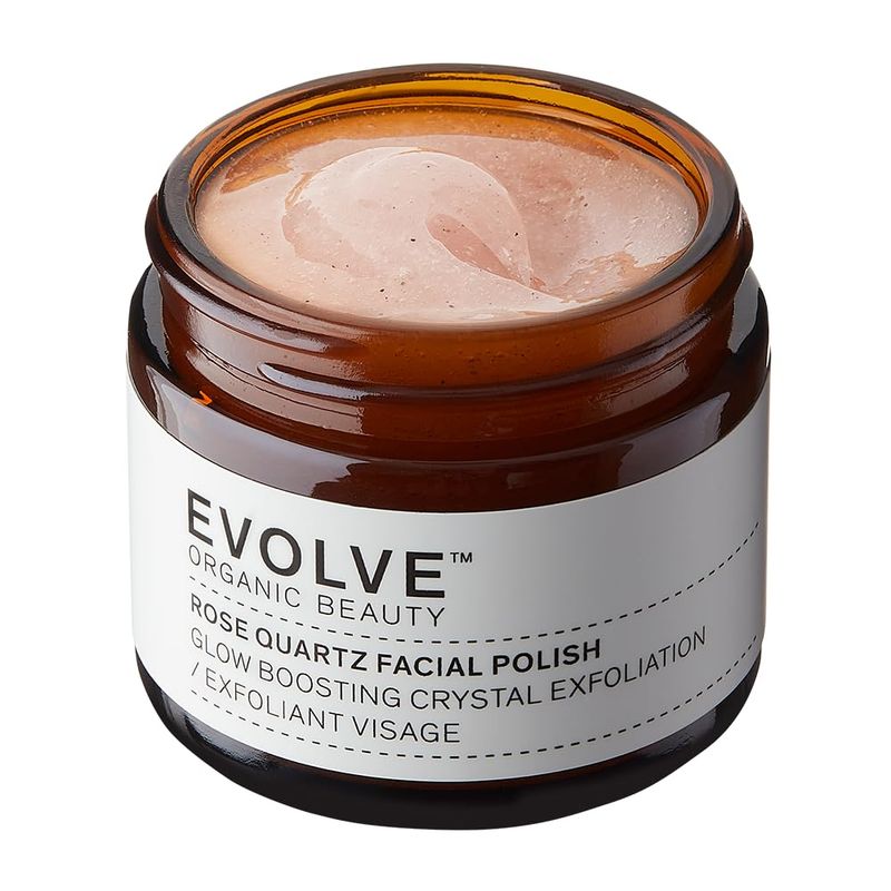 Evolve Organic Beauty - Natural Rose Quartz Facial Polish Small-Batch, Vegan Clean Beauty (2 oz 60 mL) Packaging May Vary
