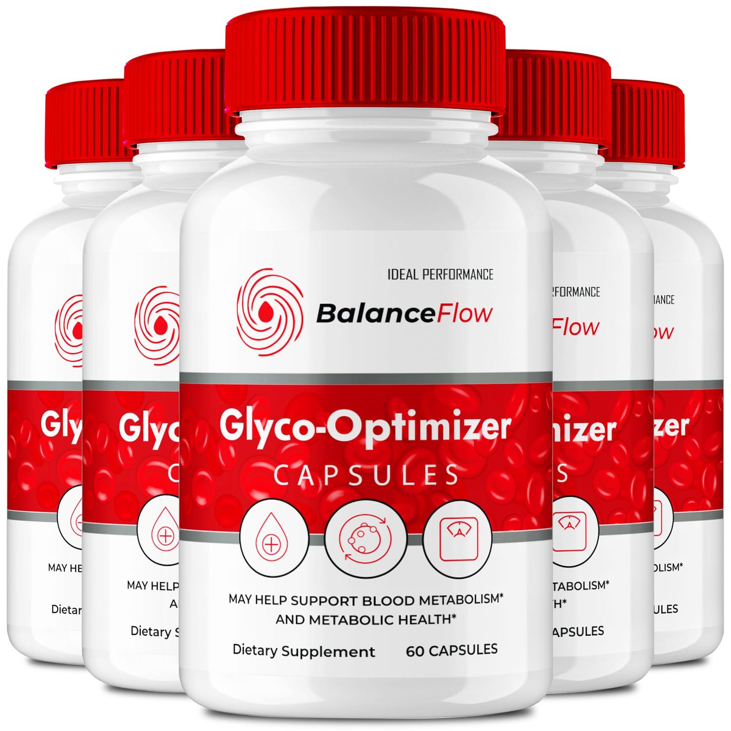 Balance Flow Glyco Optimizer Supplement Capsules, BalanceFlow Health Wellness Support Pills - Maximum Strength, Balance Flo All Natural Advanced Formula, BalanceFlo Pills Reviews (5 Pack)