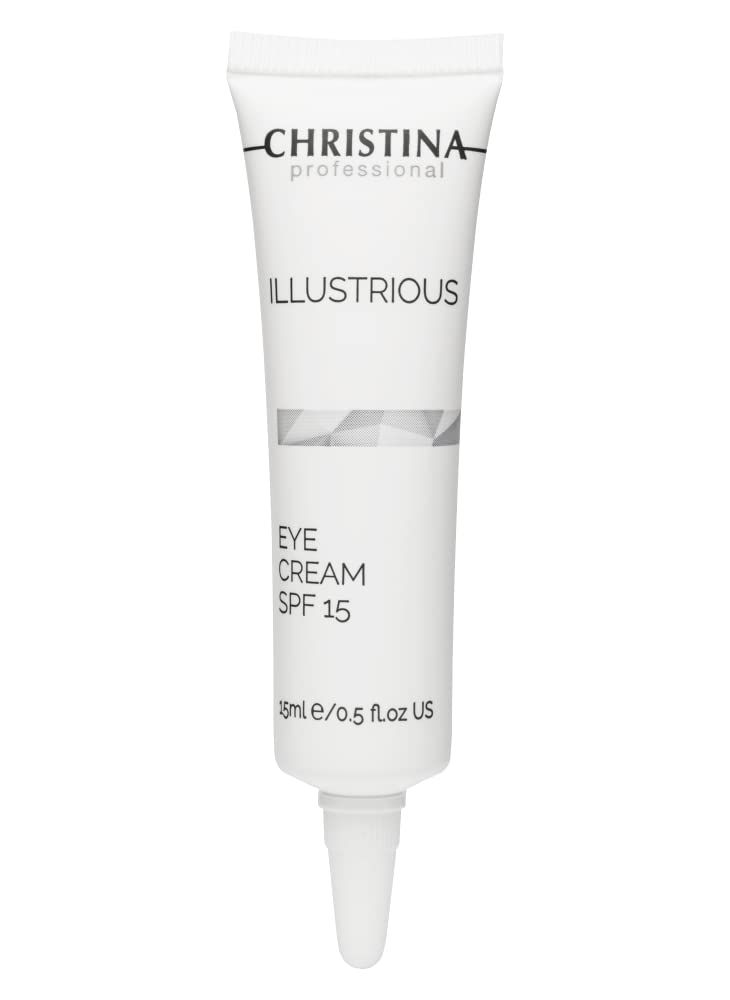 -CHRISTINA- Illustrious Eye Cream with SPF 15 and Hyaluronic Acid Peptide Cream with Vitamin E for Revitalizing, Nourishing the Skin Targets Pigmentation, Signs of Aging, Dark Circles 15ml