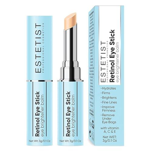 ESTETIST Retinol Eye Brightener Cream Stick, Vitamin C E Enriched Under Eye Bags Care for Dark Circles, Puffiness Anti-Aging, Hydrating Eye Balm for All Skin Types