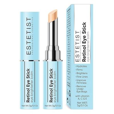 ESTETIST Retinol Eye Brightener Cream Stick, Vitamin C E Enriched Under Eye Bags Care for Dark Circles, Puffiness Anti-Aging, Hydrating Eye Balm for All Skin Types