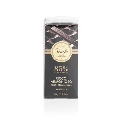 Venchi - Set of 6 85 Extra Dark Bars, 14.81 oz - Gluten Free - Vegan - Great Gift Idea