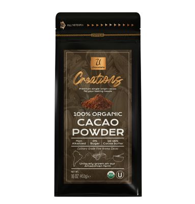U Chocolate Organic Cacao Powder (16 oz) Fresh from our Farm, perfect for Baking, Hot Cocoa, No added sugars
