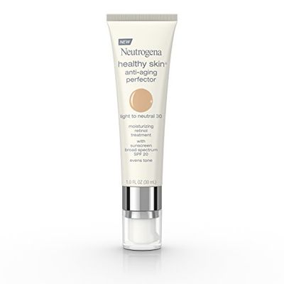 Neutrogena Retinol Treatment and Tinted Facial Moisturizer, Healthy Skin Anti-Aging Perfector with Broad Spectrum SPF 20 Sunscreen with Titanium Dioxide, 30 Light to Neutral, 1 fl. oz