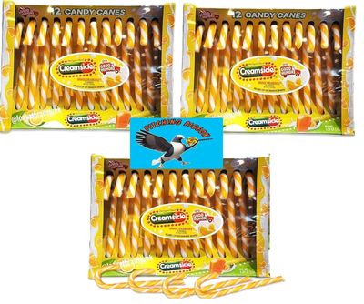 Orange Creamsicle Candy Canes 36 Count Perfect For Christmas Holiday Stocking Stuffers - Includes PITCHING PIGEON Brand Magnet