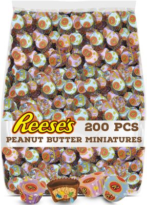 Reesse&#39;s Easter Peanut Butter Cup Miniatures, Pastel Foil Wrapped, 4 Pound, Spring Edition
