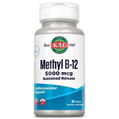 KAL Vitamin B12 Methylcobalamin 5000mcg, Healthy Energy, Metabolism, Nerve Red Blood Cell Support, Fast Dissolve ActivMelts, Optimal Absorption, Natural Raspberry Flavor, 90 Servings, 90 Micro Tabs