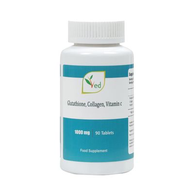 Reduced L Glutathione 1000mg x 90 Tablets. with 500mg L-Glutathione, 300mg Collagen, and 200mg Vitamin C per Table