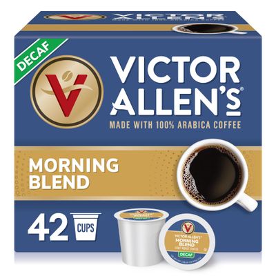 Victor Allen&#39;s Coffee Decaf Morning Blend, Light Roast, 42 Count, Single Serve Coffee Pods for Keurig K-Cup Brewers