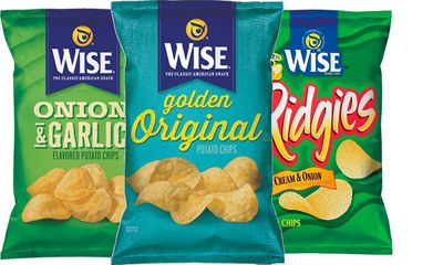 Wise Foods Golden Original, Sour Cream Onion Ridgies OnionGarlic Potato Chips Variety 3-Pack