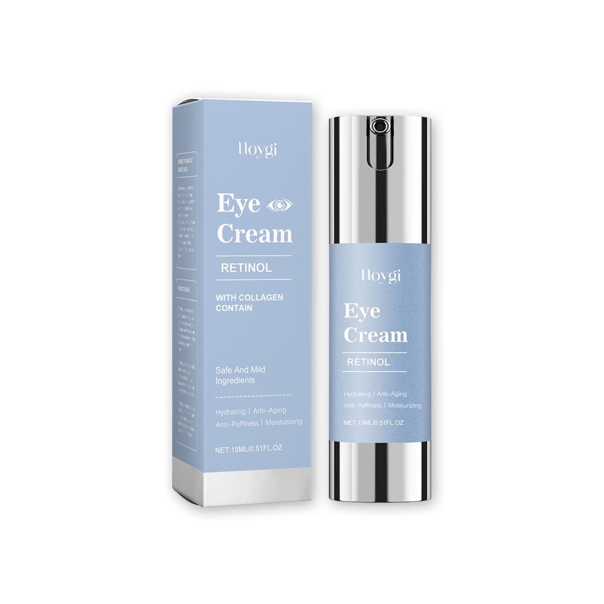 Retinol Eye Cream for Dark Circles Wrinkles - Advanced Night Repair Treatment with Hyaluronic Acid Vitamin E Reduces Puffiness, Fine Lines Eye Bags Dermatologist Tested (15ml)