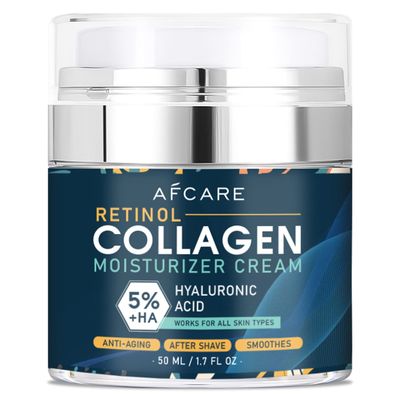 AFCARE Face Cream for Men,Men&#39;s Face Moisturizer Cream with Organic Sunflower Seed Oil,Collagen,Hyaluronic Acid,Retinol,Vitamins E,Mens Skin Care Fit Day Night Moisturizing Anti Wrinkle 1.7 oz