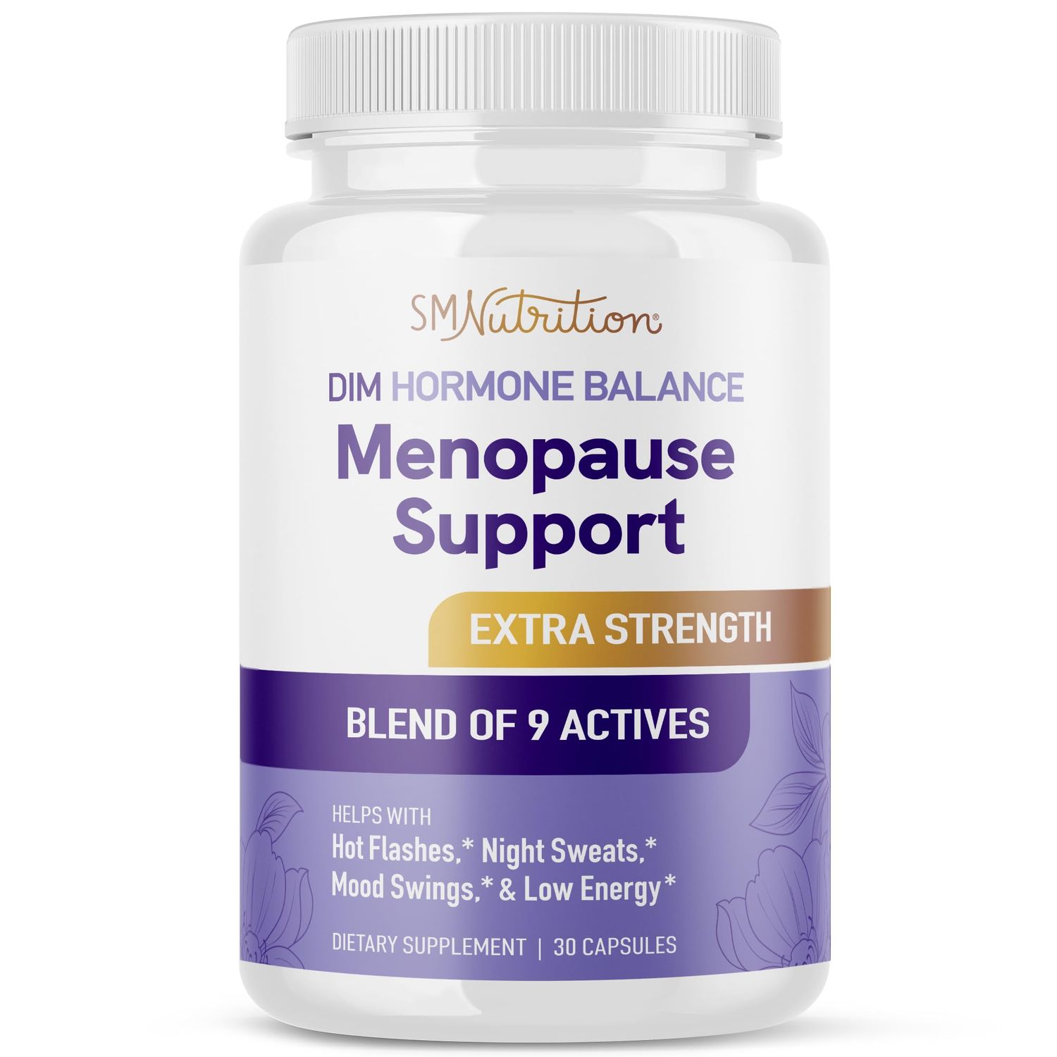 Menopause Supplement for Women Hot Flashes Night Sweats Hormone Balance, Menopause Relief for Women Perimenopause Support with Black Cohosh, DIM Red Clover Third-Party Tested 30 Ct