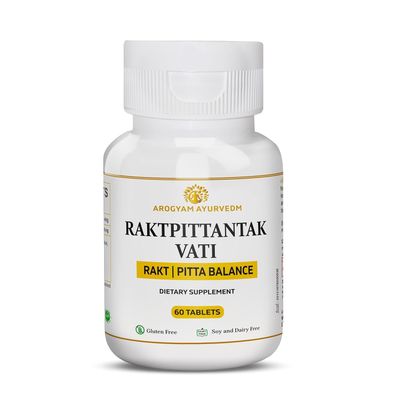 Smaart Health Dr. Pushp&#39;s AROGYAM AYURVEDM RAKATPITTANTAK VATI for Pitta Balance, Blood Purifier- Pack of 60 Tablets