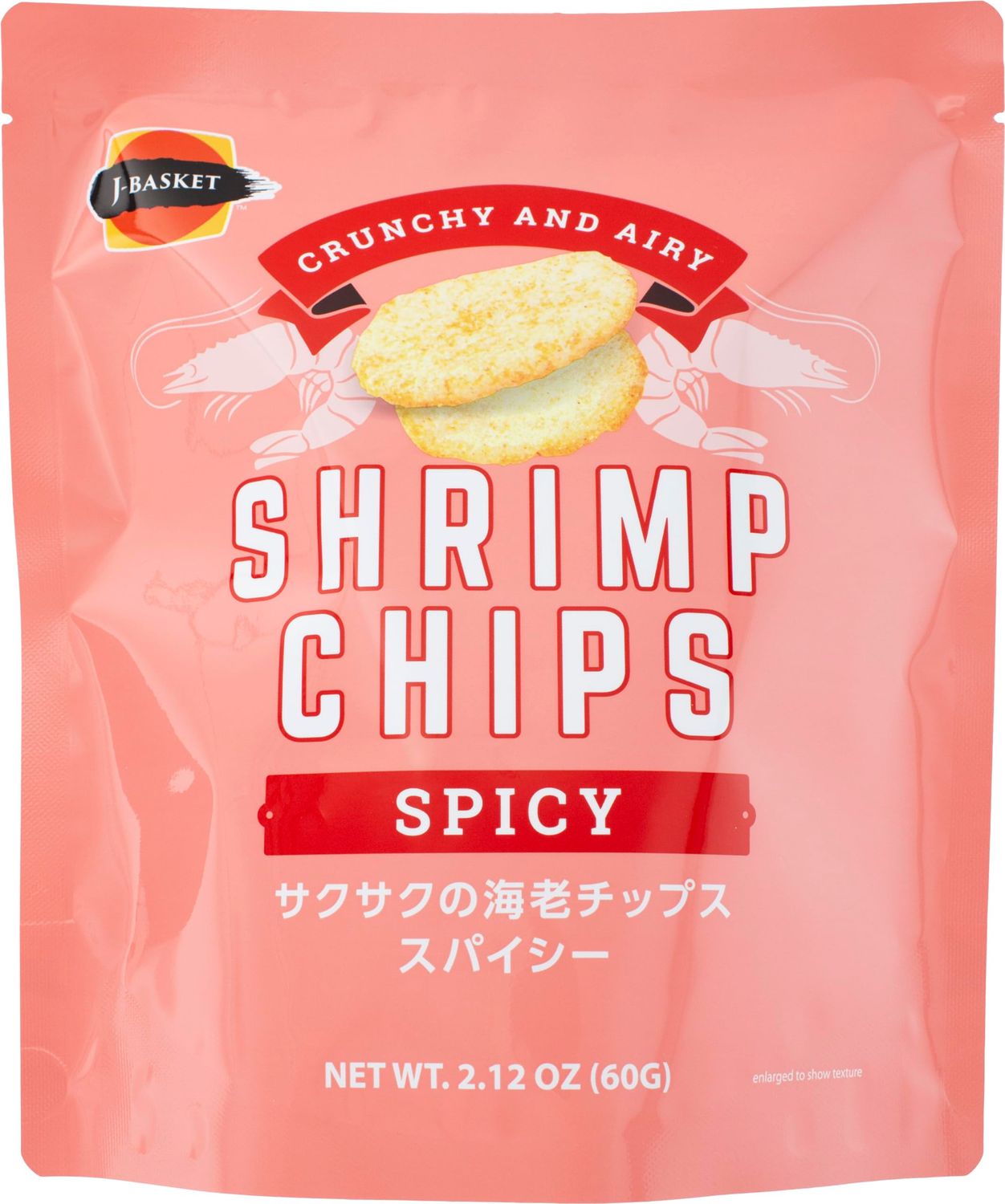 J-BASKET Shrimp Chips Spicy, 2.12 oz (Pack of 10)