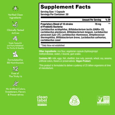 HUM Gut Instinct (30-Day Supply) - Daily Probiotics for Digestive Health for Women and Men - Lactobacillus Bifidobacterium Strains for Bloating, Immune Support Healthy Gut Diversity