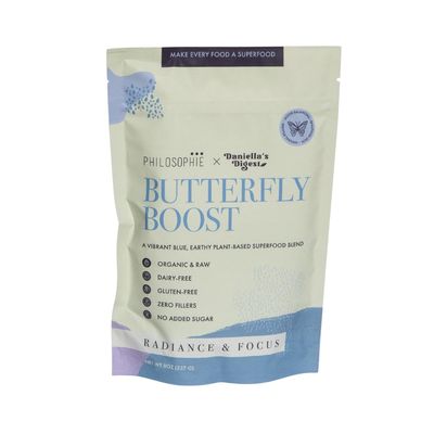 Philosophie Butterfly Boost Plant-Based Superfood Blend - Adaptogen Blend wButterfly Pea Flower, Ashwagandha Maca Root - Improves Brain Function, Focus, Energy, Supports Healthy Body and Digestion