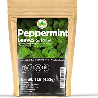 Peppermint Tea 1LB (16Oz), Cut Sifted STRONG FRESH Non-irradiated, 200 Cups, Peppermint Loose Leaf Herbal Tea (Mentha Piperita) Mint Tea Bulk 1 lb. Large Resealable Bag