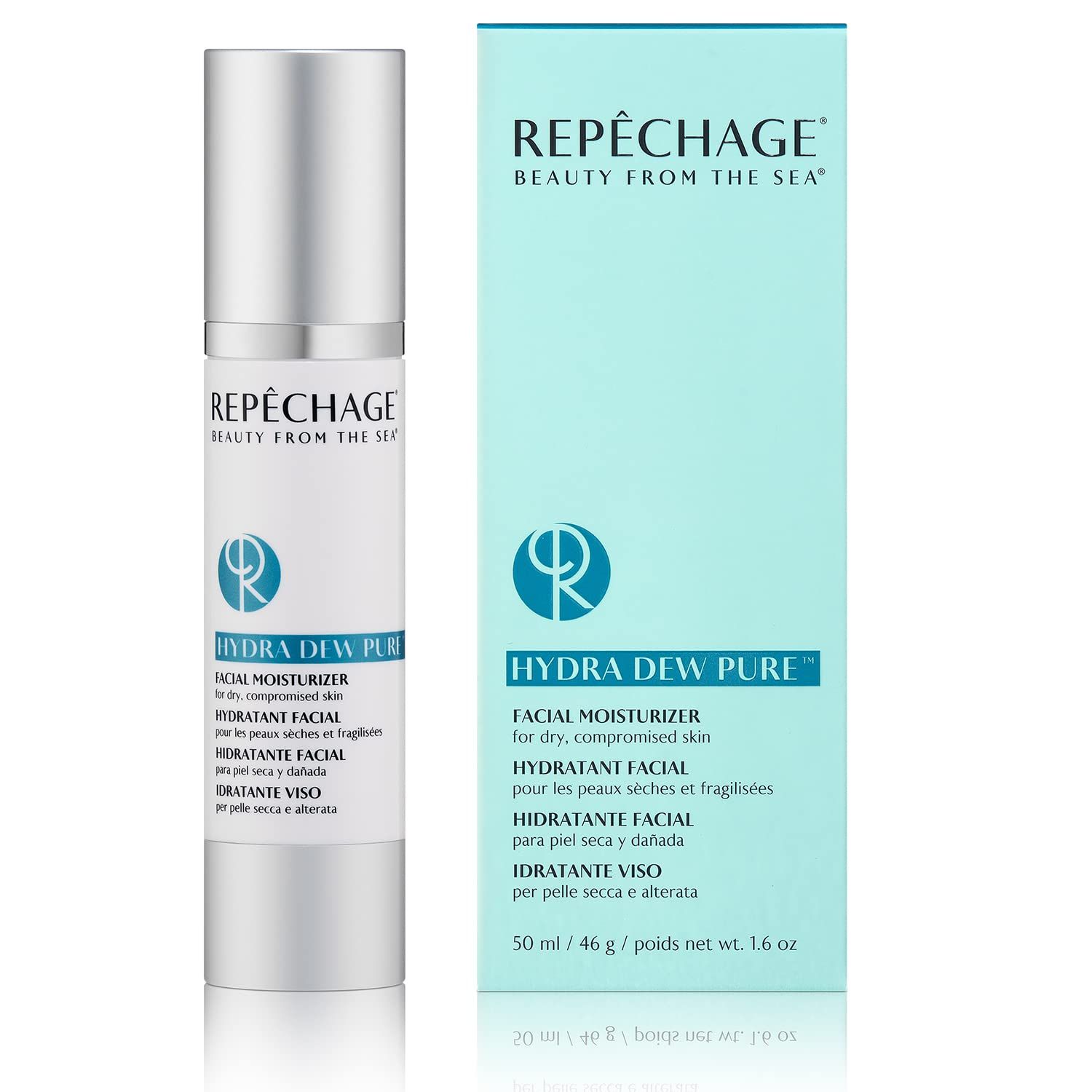 Repechage Hydra Dew Pure Facial Moisturizer - 1.6 oz Moisturizer Face Cream for Dry Sensitive Skin - Replenishes and Seals Moisture for Men Women - Hydrating Face Moisturizer