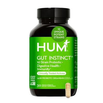 HUM Gut Instinct (30-Day Supply) - Daily Probiotics for Digestive Health for Women and Men - Lactobacillus Bifidobacterium Strains for Bloating, Immune Support Healthy Gut Diversity