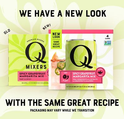 Q SPICY GRAPEFRUIT MARGARITA MIX with Real Grapefruit Organic Agave - Ideal for Cocktails Mocktails - Real Ingredients Perfectly Balanced - 80 Calories per Serving - 7.5 Fl Oz Cans (Pack of 24)