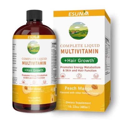 Complete Liquid Multivitamin Hair Growth, Promotes Energy Metabolism Skin and Hair Function Vitamin C D B Vitamins Help to Thicker Hair, Wrinkles, Fine Lines, Skin Care (16.23OZ)