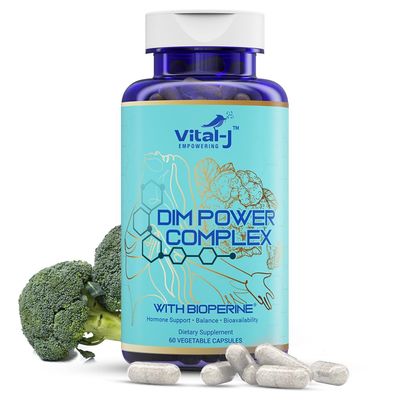 4-in-1 DIM Potent Complex 300mg - Estrogen Balance and Metabolism, Energy Menopause Support Supplement with Bioperine (x4), Calcium and Broccoli Extract - for Women and Men 30 Servings