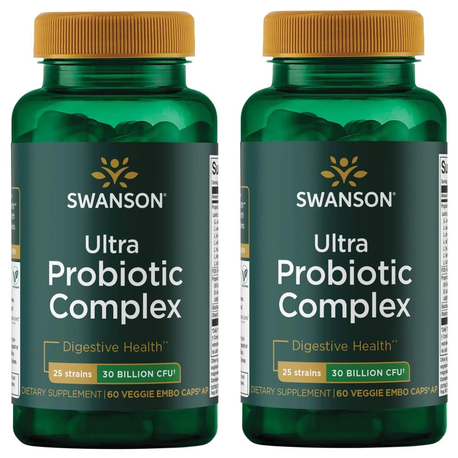 Swanson Ultra Probiotic Complex 30 Billion Cfu 60 Veg Capsules (2 Pack)