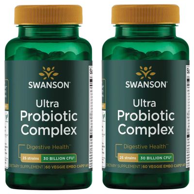 Swanson Ultra Probiotic Complex 30 Billion Cfu 60 Veg Capsules (2 Pack)