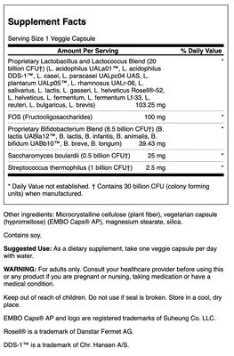 Swanson Ultra Probiotic Complex 30 Billion Cfu 60 Veg Capsules (2 Pack)