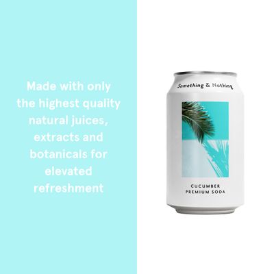 Something Nothing Flavoured Sparkling Water - Lightly Carbonated, Full Flavoured with Added Grape Lemon Juice Vegan Low Calorie Soda 355ml Cans, Pack of 12 (Cucumber)
