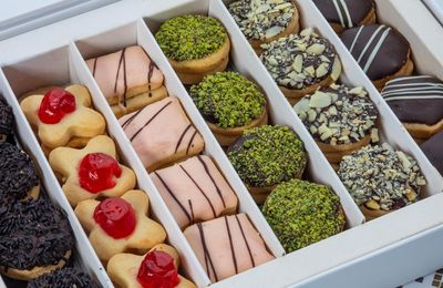 YAFA Assorted Cookies - Middle Eastern Sweets- Gourmet Gift Baskets - Cookies for Gift - Sweets Gift Basket - Chocolate Gifts - Sampler Box Perfect for Sharing and Gifting(48pcs) Mother's Day Gift