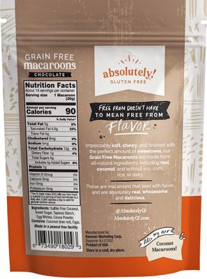 Absolutely Gluten Free Coconut Macaroons With Chocolate Drizzle, Grain Free, 10 Ounces (Pack Of 6)