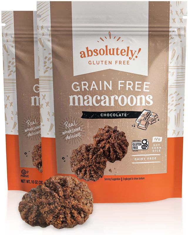 Absolutely Gluten Free Coconut Macaroons With Chocolate Drizzle, Grain Free, 10 Ounces (Pack Of 6)