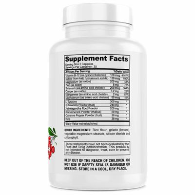 GENIUS HERBALS Thyroid Support - Advanced Formula with Iodine, Supports Metabolism Energy, Supports Healthy Thyroid. Non-GMO Thyroid Supplement - 60 Capsules
