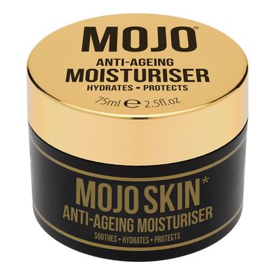 MOJO Skin Anti-Ageing Moisturiser with Hyaluronic Acid, Collagen Jojoba Oil Soothes, Hydrates and Protects to reduce fine lines and wrinkles Luxury Scented Men&#39;s Face Cream 75ml