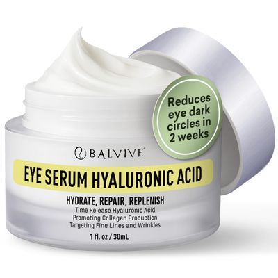 BALVIVE Eye Serum Treatment with Retinol, Caffeine Multi-Peptides for Dark Circles, Puffiness, Wrinkles Fine Lines - Hydrating Revitalizing Under-Eye Cream for Women Men, 30ml