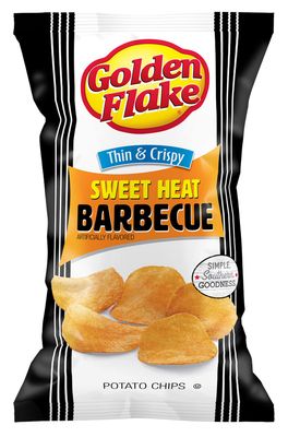Golden Flake Sweet Heat BBQ Thin and Crispy Potato Chips 4.625 Ounce 4 Pack