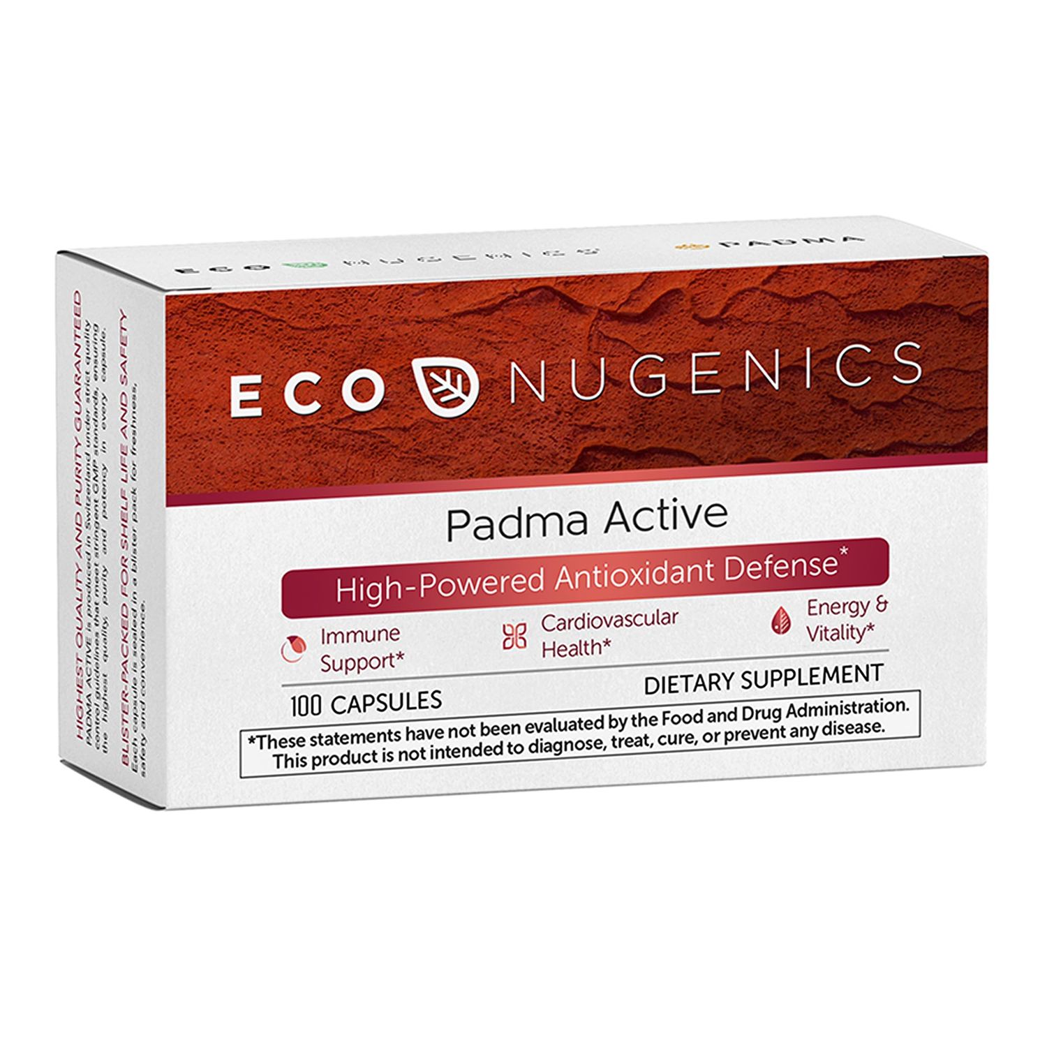 EcoNugenics Padma Active for Women Men: Vitamin C Supplement for Collagen Formation, Energy Levels, and Immune System, Cellular Antioxidant Support - Tibetan Recipe of Natural Herbs Minerals